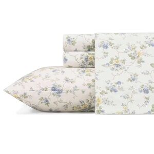 Floral Flannel Full sheets by Laura Ashley ~ Cottage Blue